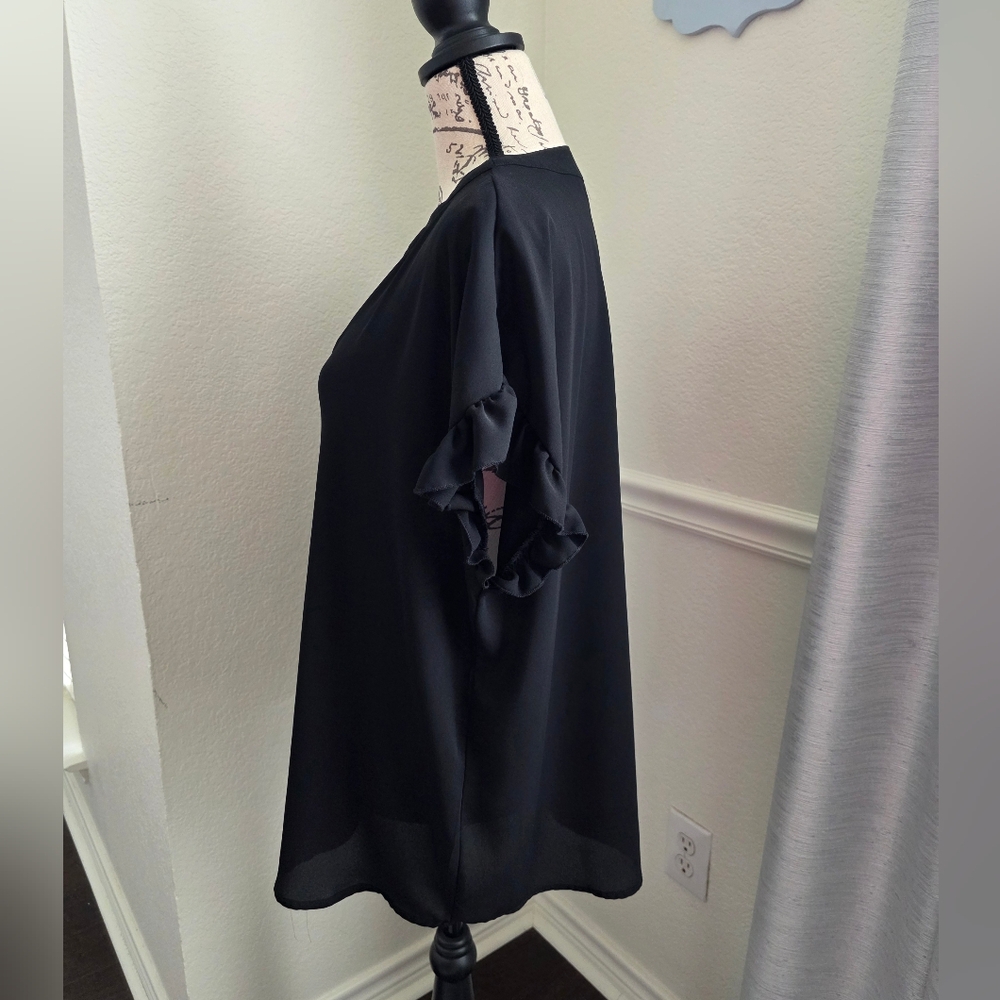 New York & Company Blouse with Ruffle Sleeves - Picture 2 of 6